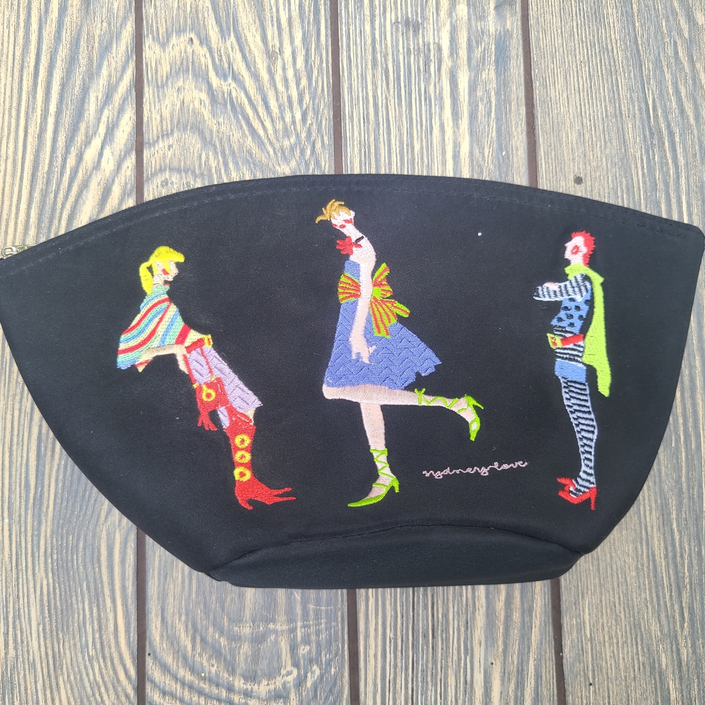 Sydney Love Black Cosmetic Bag with Colorful Fashion Design